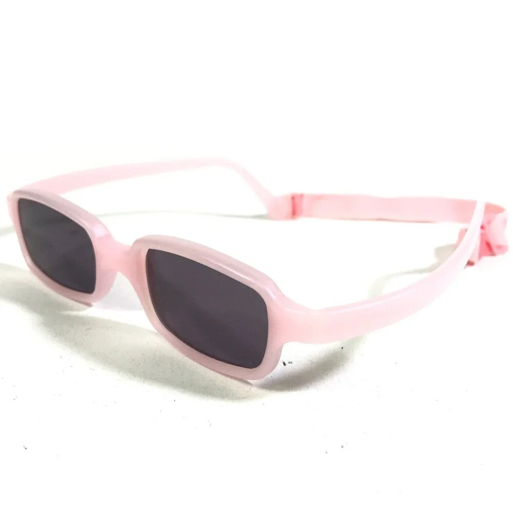 Miraflex Sunglasses NEW BABY 2 Pink Rectangular Frames with Purple Lenses